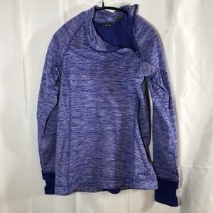 Eddie Bauer Hiking Shirt Long Sleeve Mock Neck 1/4 Zip Small Purple